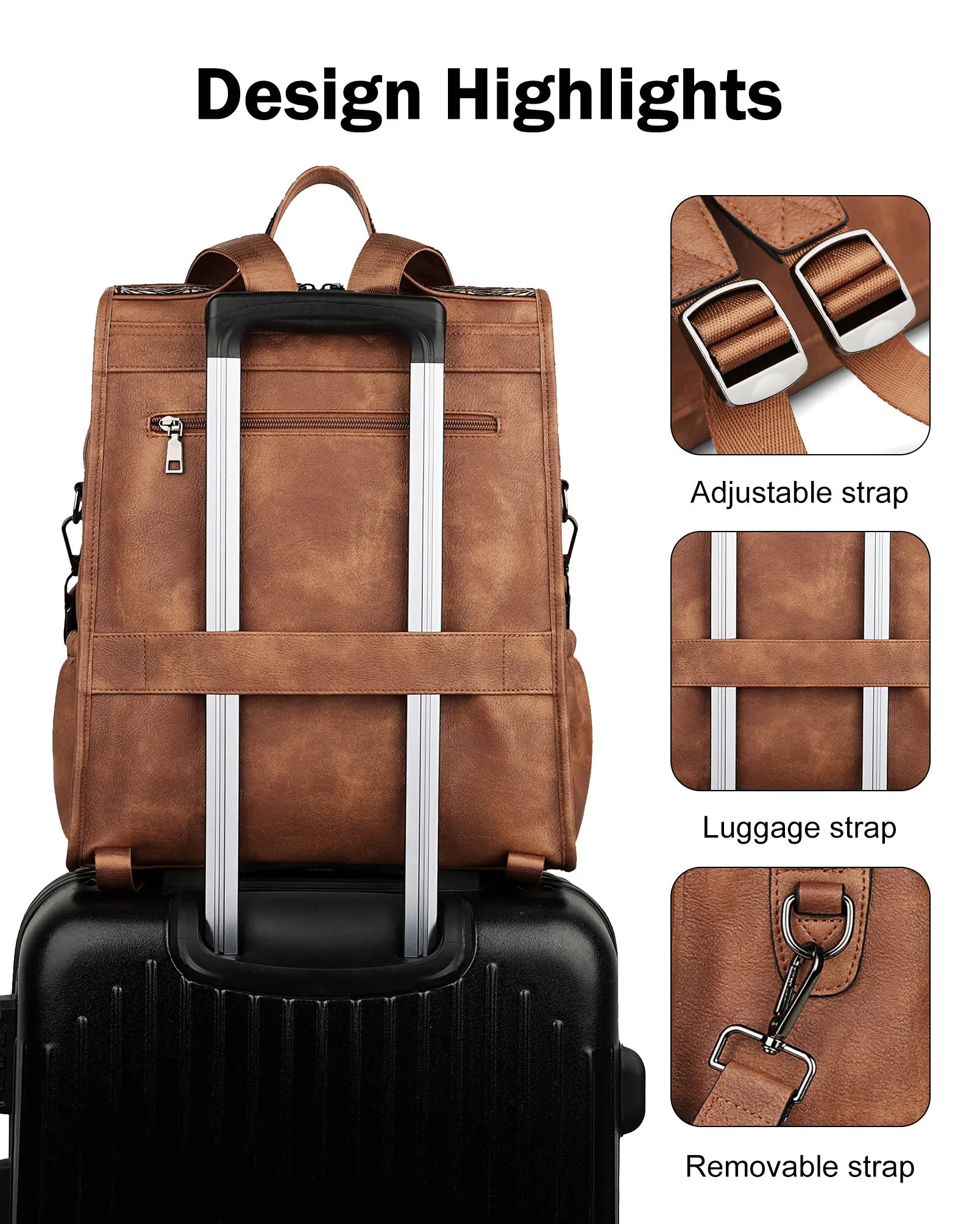 Double Zip Open Laptop Backpack