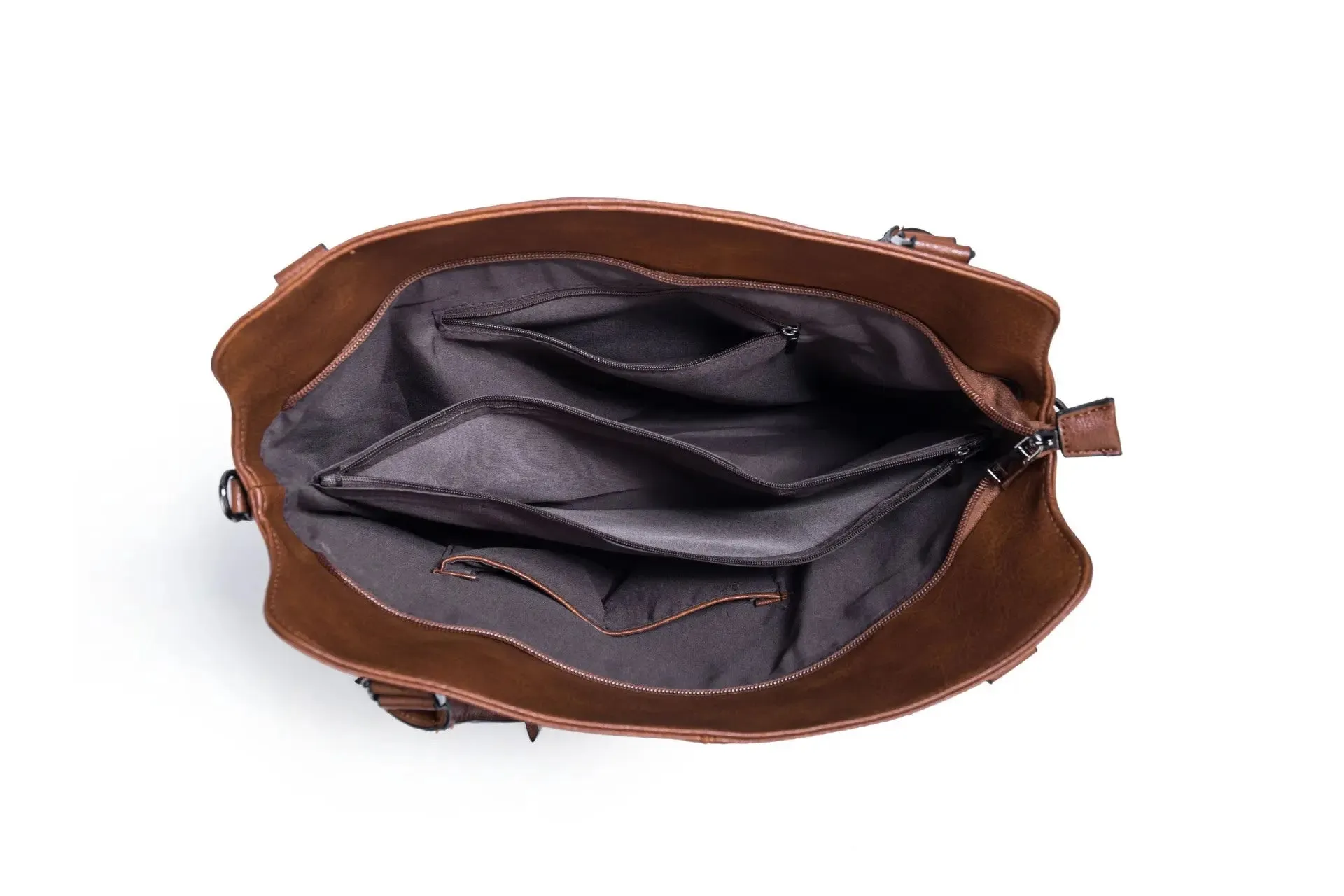 DOUBLE ZIPPER SATCHEL
