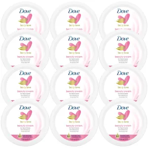 Dove Lotion, Beauty Cream - Light, Fast-Absorbing Face and Body Cream for Normal to Dry Skin, 24-Hour Moisture, Travel Size, 2.53 Fl Oz (Pack of 12)