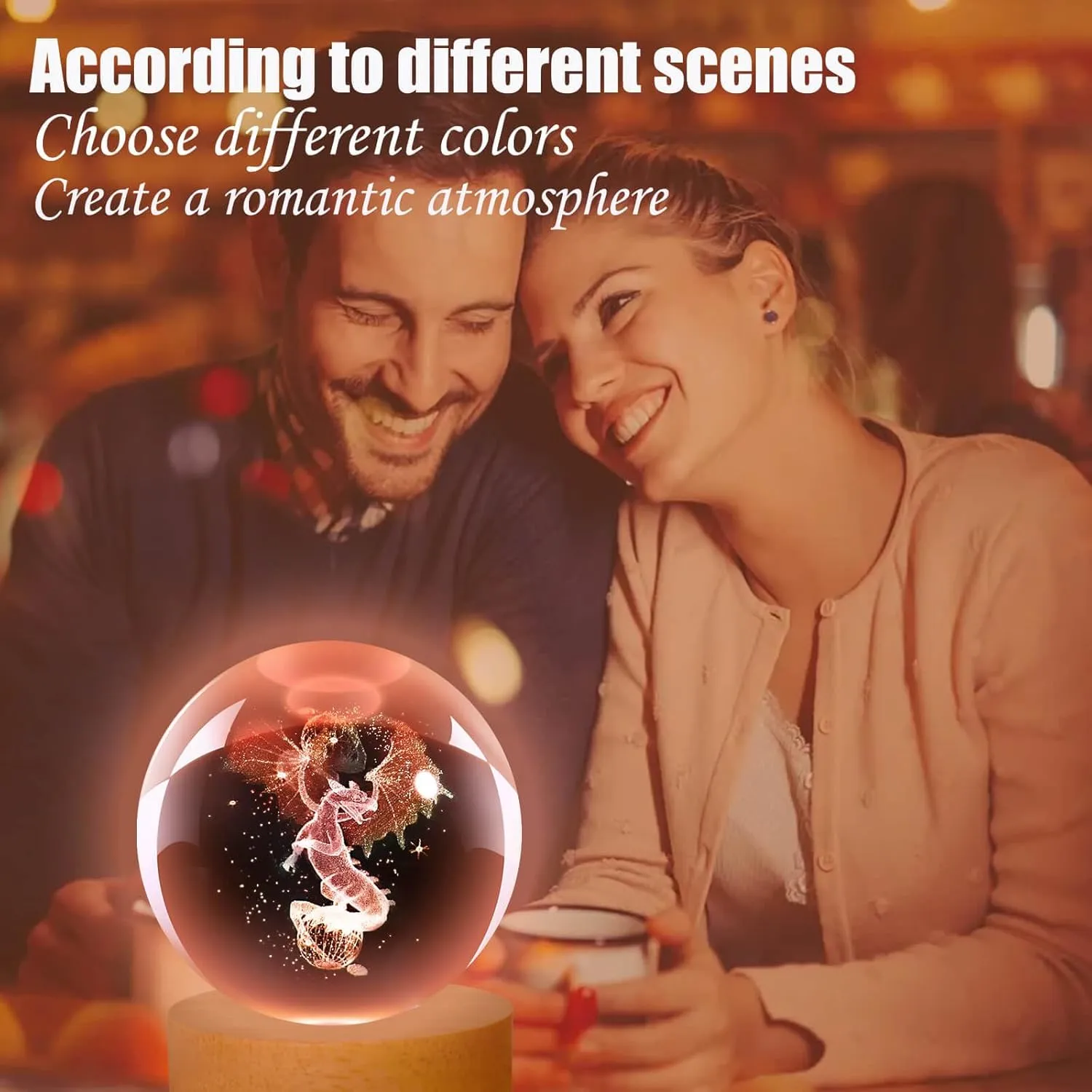 Dragon Lamp, 80mm 16 Colors Crystal Ball Night Light with Wooden Base and Remote Control, Birthday Gift and Dragon Gifts for Women Men Kids