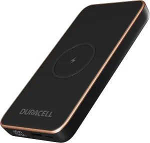 Duracell Core 10 Portable Charger | Wireless 10,000mAh Power Bank for iPhone, iPad, Android and More Charge 3 Devices One Time- USB-C   USB-A Charging