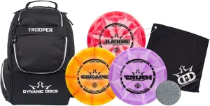 Dynamic Discs Trooper Backpack Prime Burst Disc Golf Starter Set | Dynamic Discs Trooper Disc Golf Bag Included | Prime Burst Judge, Prime Burst Truth, and Prime Burst Escape Included