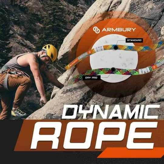 Dynamic Edge Rock Climbing Rope - 10.5mm High Strength Single Climbing Safety Rope Ideal for Indoor Use Climbing Gyms and Crags (10.5MM x 60M, Red/Purple,Green) Dry Pro