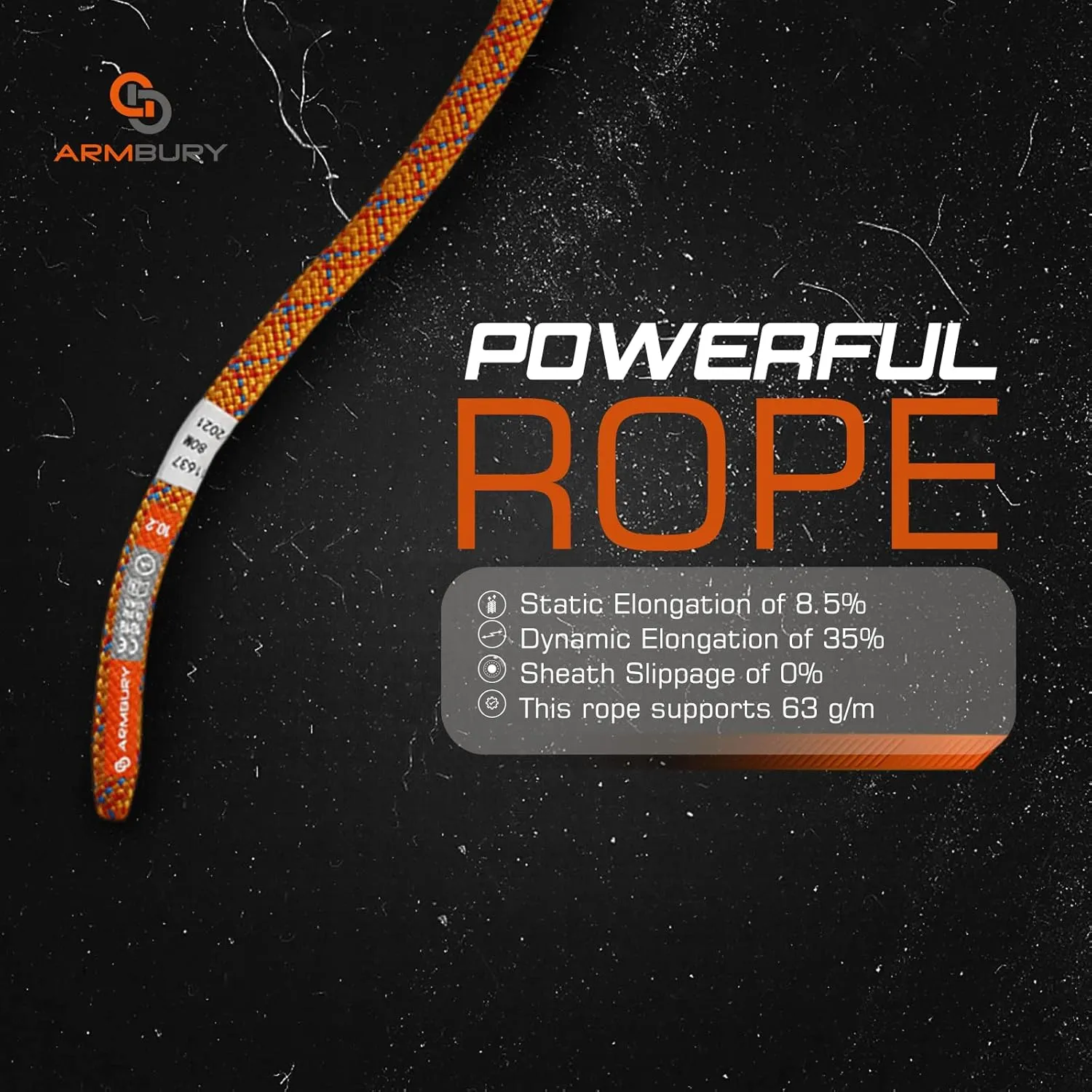 Dynamic Summit Climbing Rope - High Strength Single Climbing Safety Rope Ideal for Indoor Use Climbing Gyms and Crags