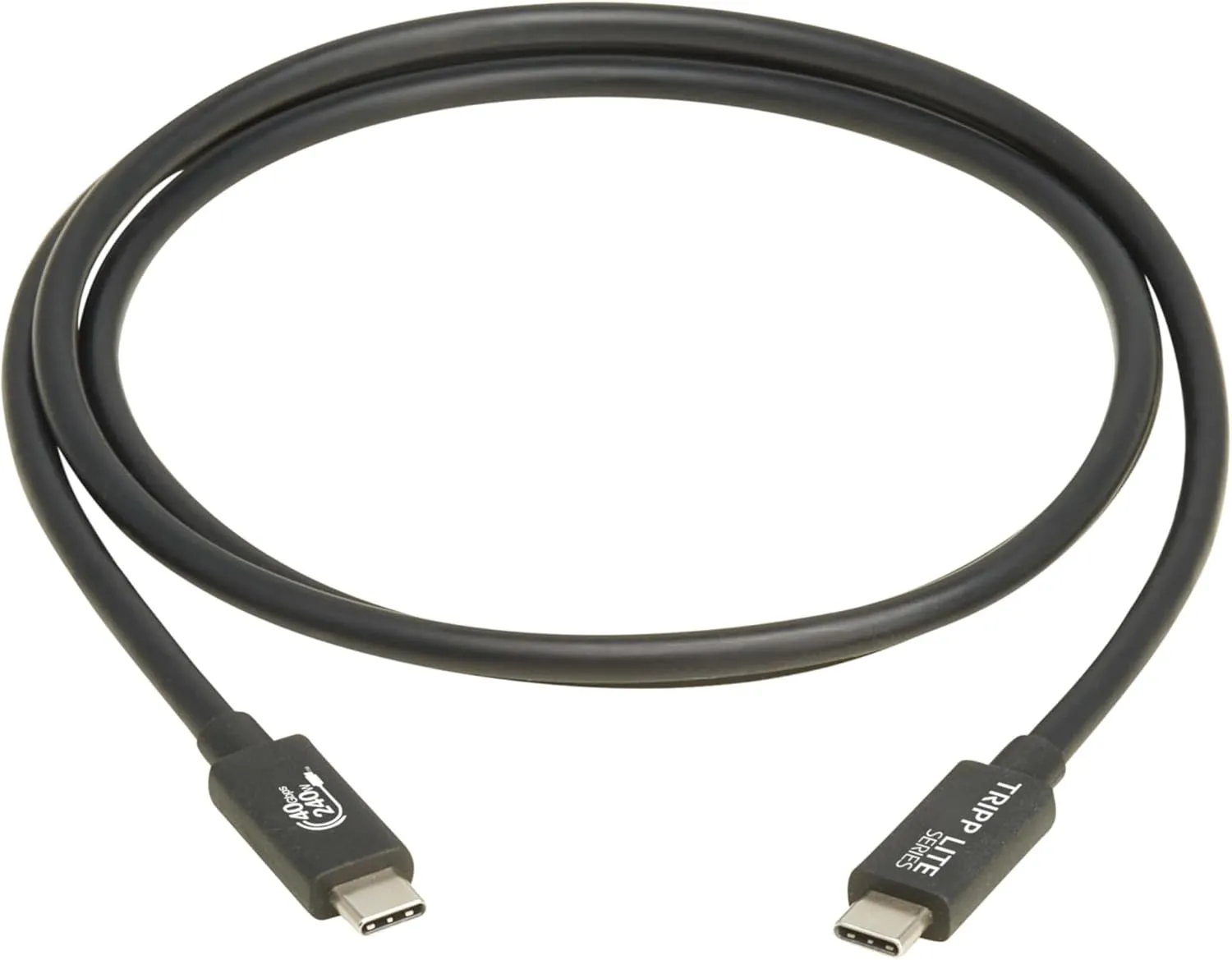 Eaton Tripp Lite 40Gbps Certified USB4 Cable 4 ft / 1.2m, 8K@60Hz Video, 240W PD 3.1 Charging, Backwards Compatible, Black, Works with All USB-C/Thunderbolt 3 Devices, 3-Year Warranty (U521-1P2M-BK)