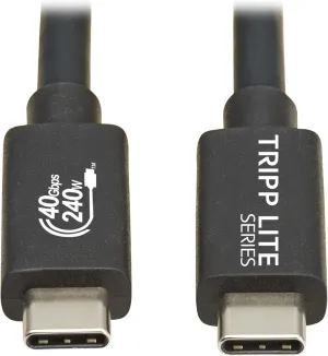 Eaton Tripp Lite 40Gbps Certified USB4 Cable 4 ft / 1.2m, 8K@60Hz Video, 240W PD 3.1 Charging, Backwards Compatible, Black, Works with All USB-C/Thunderbolt 3 Devices, 3-Year Warranty (U521-1P2M-BK)