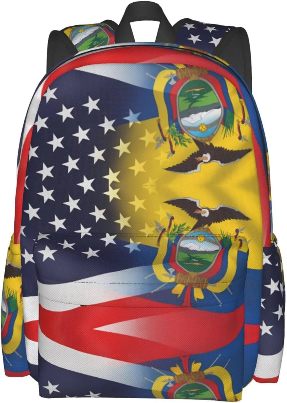 Ecuador American Flag Backpack Large Capacity Backpack Lightweight Double Shoulder Bag For Women Men Travel