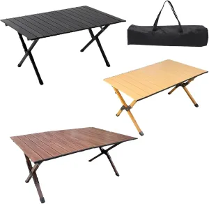 Egg Roll Picnic Table Folding Camping Table Garden Table BBQ Table，Waterproof, Portable, Lightweight, for Dining, Cooking, Picnic, Outdoor, Fishing