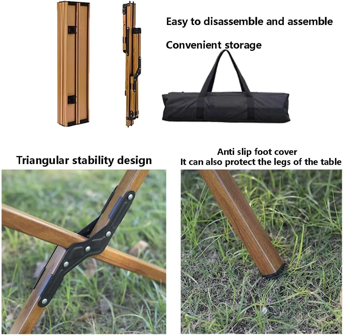 Egg Roll Picnic Table Folding Camping Table Garden Table BBQ Table，Waterproof, Portable, Lightweight, for Dining, Cooking, Picnic, Outdoor, Fishing
