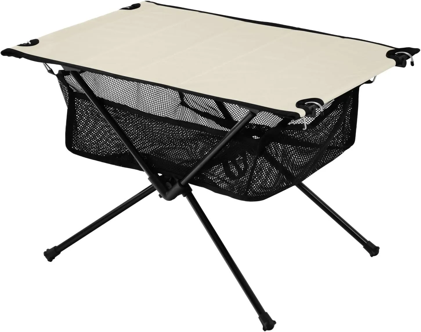 Emelivor Beige Folding Camping Table Portable Beach Table with Carry Bag Small Card Table for Camping Fishing Picnic Garden Outdoor