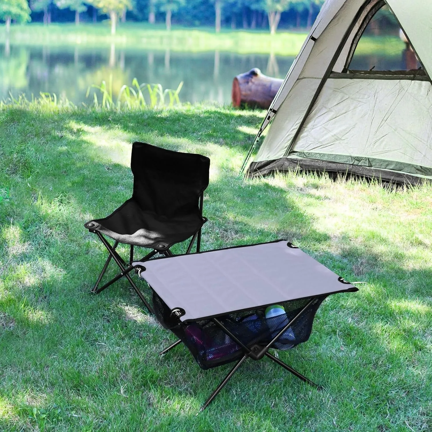 Emelivor Wisteria Purple Folding Camping Table Portable Beach Table with Carry Bag Small Camp Table for Outdoor Picnic Camping Travel Fishing