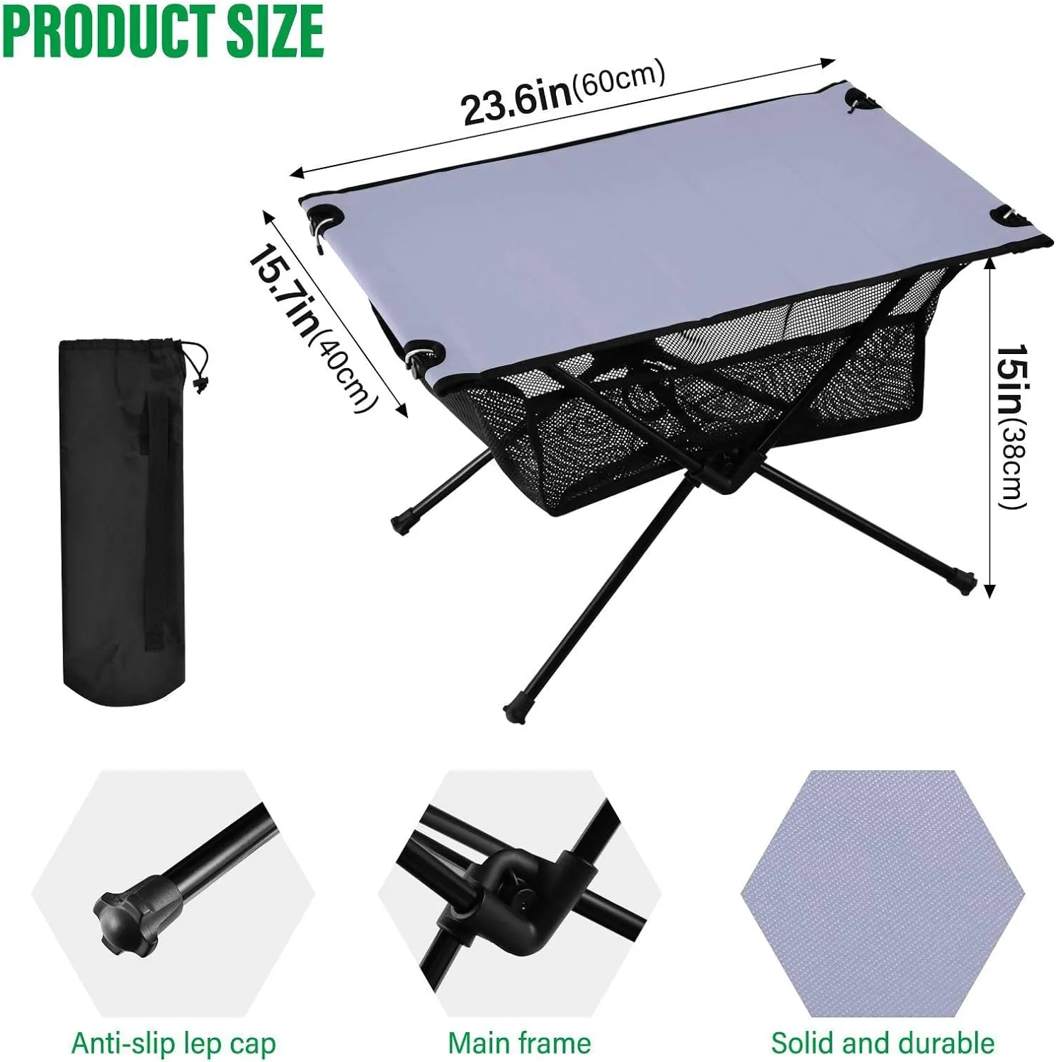 Emelivor Wisteria Purple Folding Camping Table Portable Beach Table with Carry Bag Small Camp Table for Outdoor Picnic Camping Travel Fishing