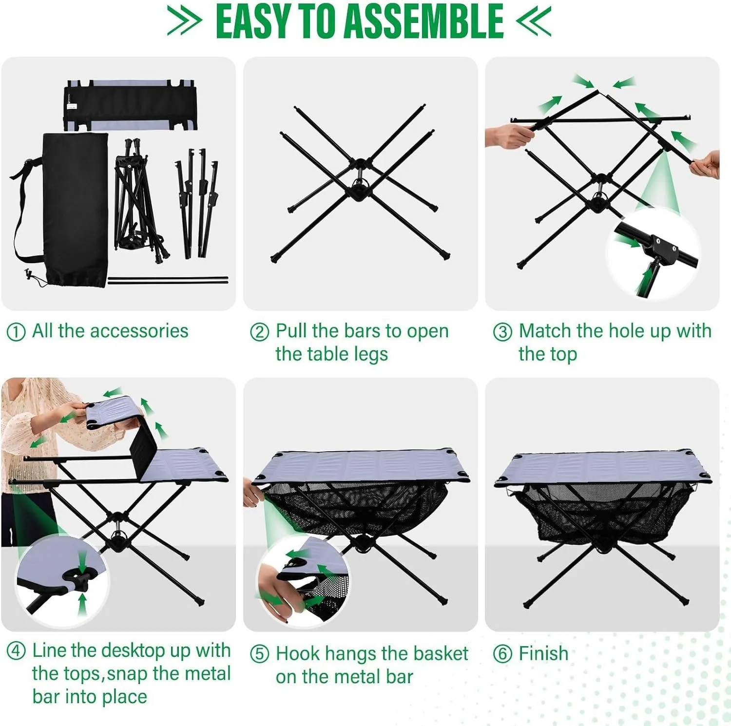 Emelivor Wisteria Purple Folding Camping Table Portable Beach Table with Carry Bag Small Camp Table for Outdoor Picnic Camping Travel Fishing