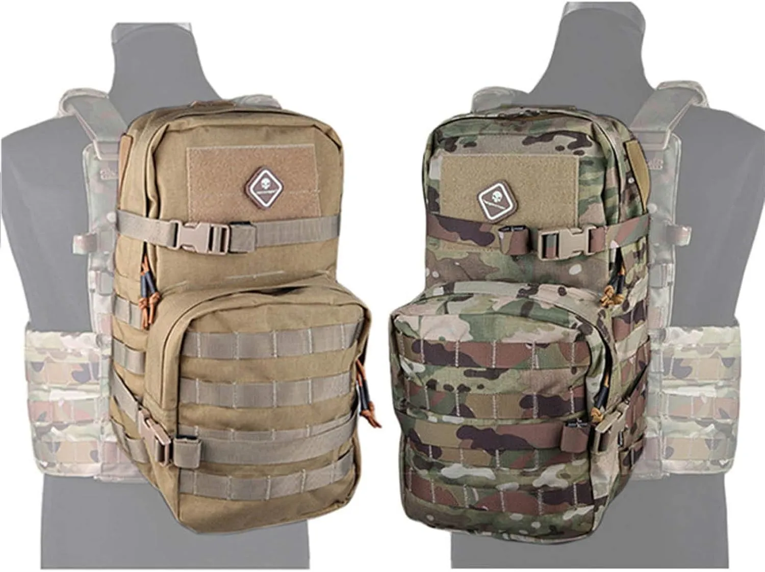 Emerson Modular Assault Pack w 3L Hydration Military Travelling Multi-purpose Molle Backpack Shoulder Bag (AOR1)