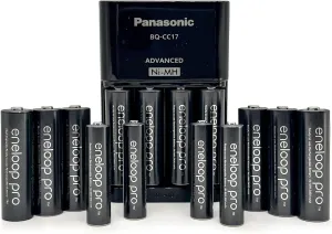 Eneloop Panasonic K-KJ17KCA104 pro Rechargeable Batteries Power Pack; 10AA, 4AAA, and Advanced Individual Battery Charger