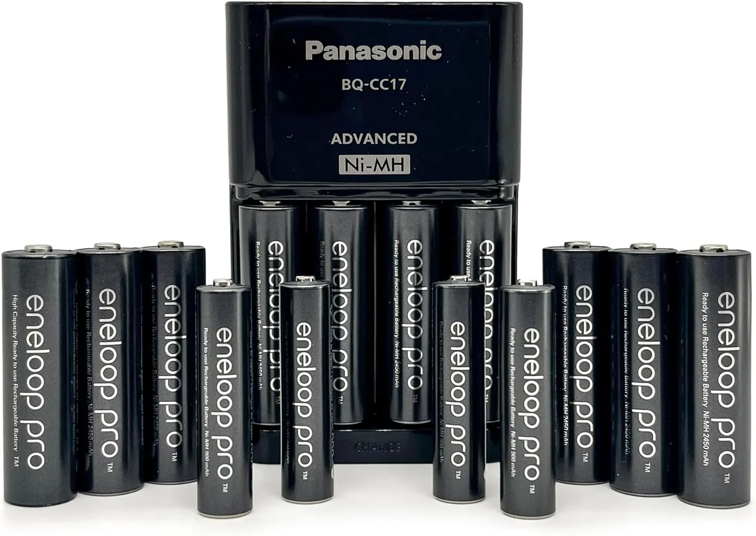 Eneloop Panasonic K-KJ17KCA104 pro Rechargeable Batteries Power Pack; 10AA, 4AAA, and Advanced Individual Battery Charger