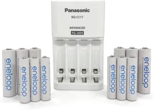 Eneloop Panasonic K-KJ17MBS66A Power Pack; 6AA, 6AAA Rechargeable Batteries and Advanced CC17 Battery Charger