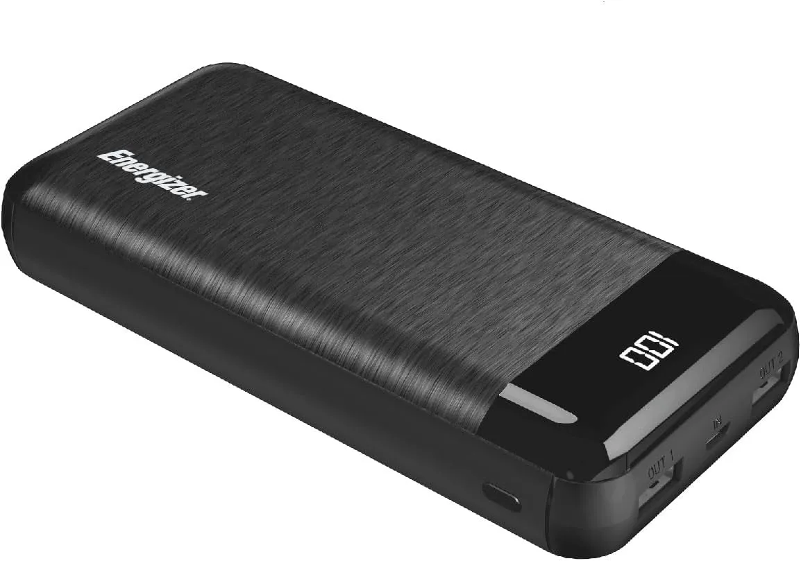 Energizer Power Bank 20000mAh Portable Battery Pack, Backup Phone Charger with LCD Display Compatible with iPhone16 15 14 13 12 Plus/Pro/Pro Max, iPhone All Series, iPad, Android Devices_UE20058