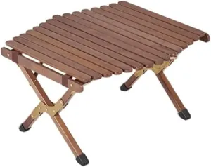 esmen Outdoor Camping Table,Portable Barbecue Picnic Table,Solid Wood Folding Egg Roll Table,Widened Multi Person Use Camping Furniture