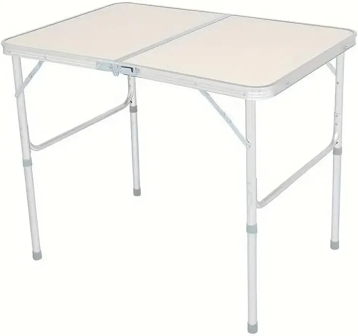 espidoo Portable Folding Table: Lightweight Aluminum Outdoor Camping Table with Adjustable Heights for Picnics, Barbecues & Travel - Stable Steel Frame & Water-Resistant Top