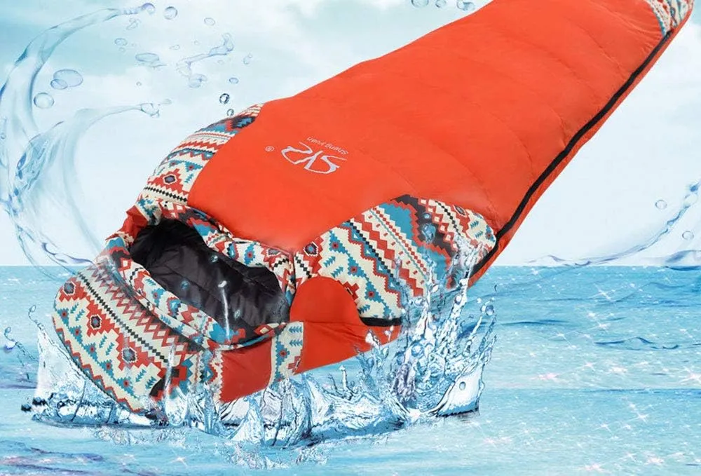 Ethnic Hollow Cotton Ultra Light Anti Splash Camping Hiking Outdoor Mummy Sleeping Bag
