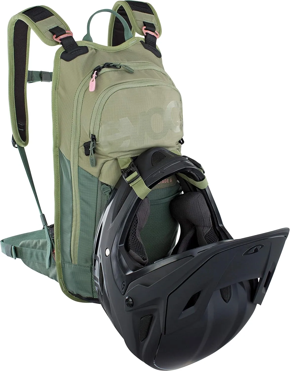 EVOC Stage 6 technischer Bike-Rucksack für Enduro Biking und andere Outdoor-Aktivitäten (durchdachtes Taschenmanagement, maximale Rückenbelüftung, Trinkblasenfach)