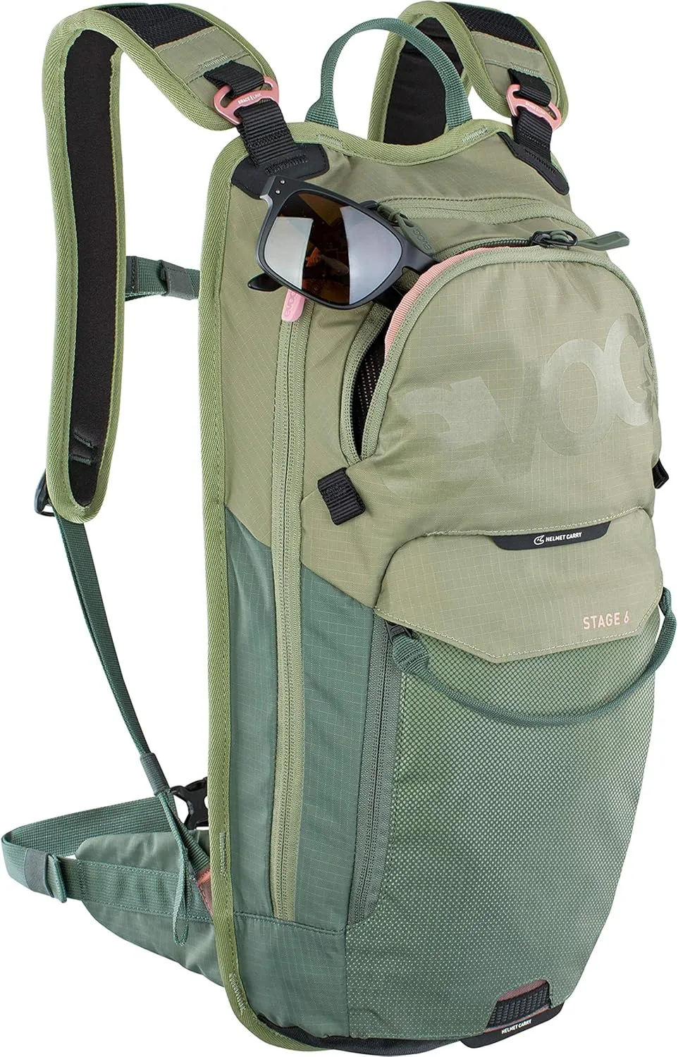 EVOC Stage 6 technischer Bike-Rucksack für Enduro Biking und andere Outdoor-Aktivitäten (durchdachtes Taschenmanagement, maximale Rückenbelüftung, Trinkblasenfach)
