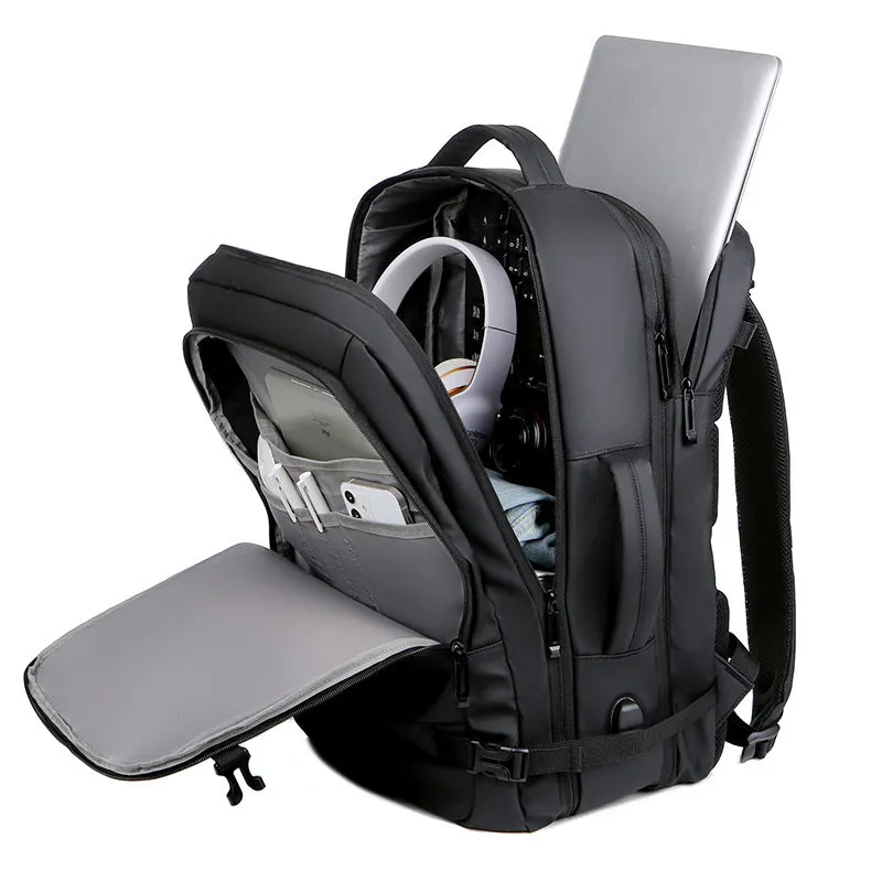 Extensible Backpack 45L Large Capacity Black Backpack
