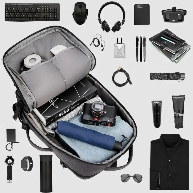 Extensible Backpack 45L Large Capacity Black Backpack