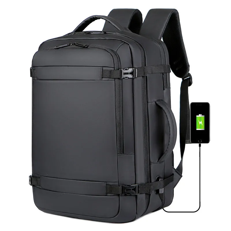 Extensible Backpack 45L Large Capacity Black Backpack
