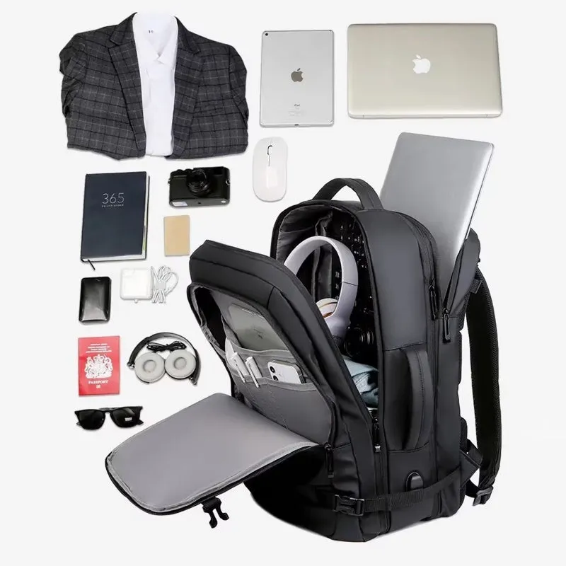 Extensible Backpack 45L Large Capacity Black Backpack