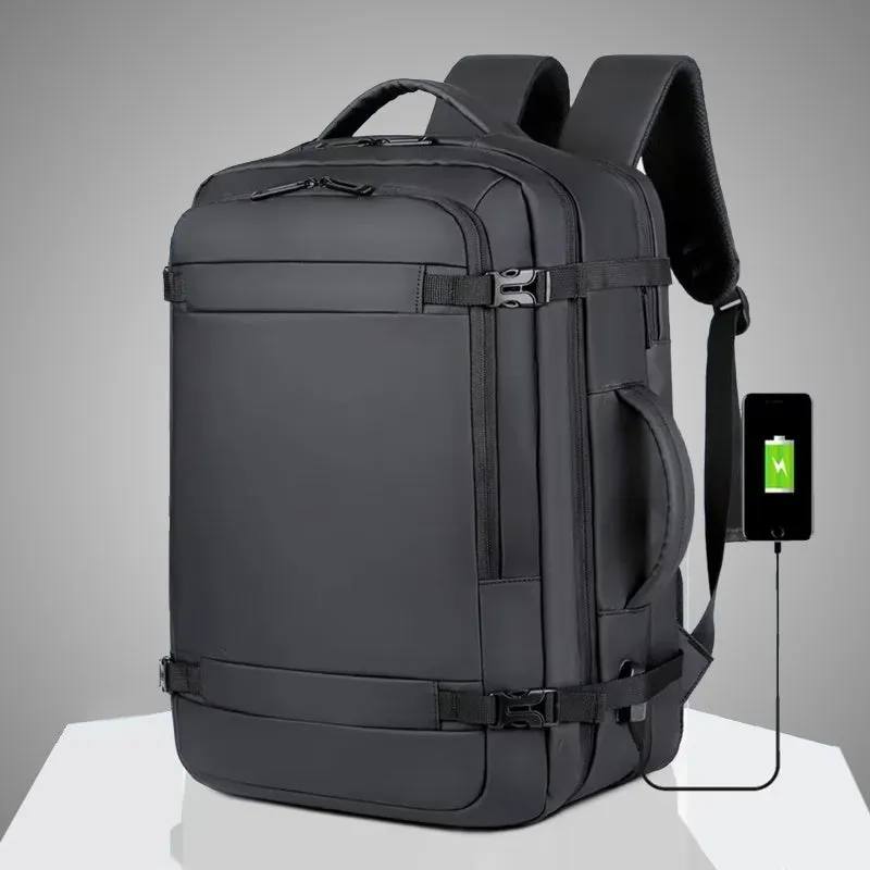 Extensible Backpack 45L Large Capacity Black Backpack