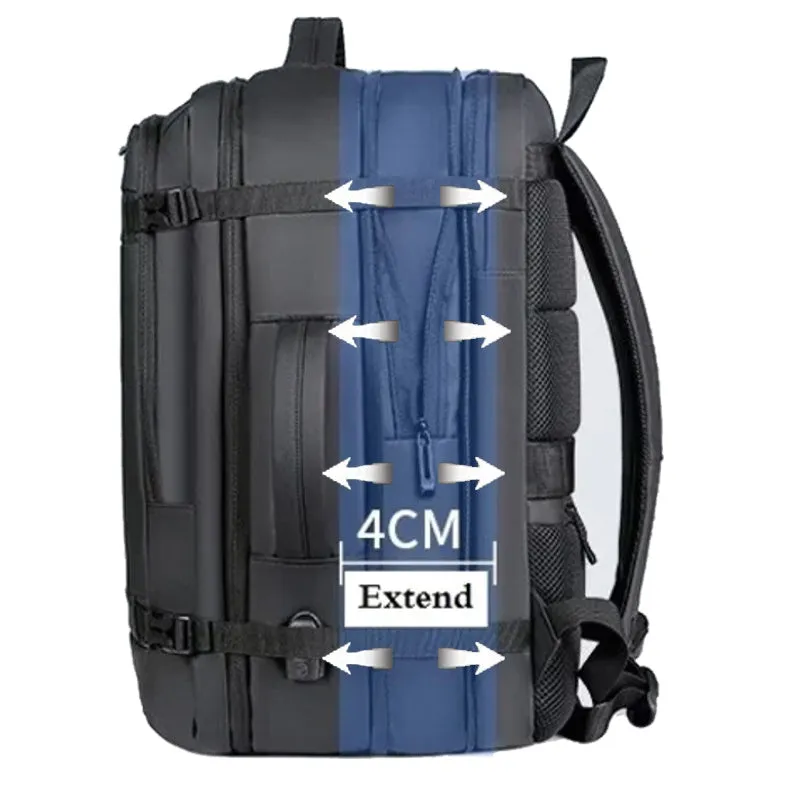 Extensible Backpack 45L Large Capacity Black Backpack
