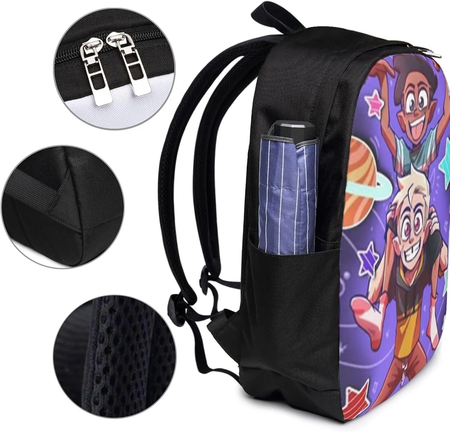 F-antasy Swamp Simple Large Capacity Backpack, The Whole Bag Is Stylish And Lightweight Black