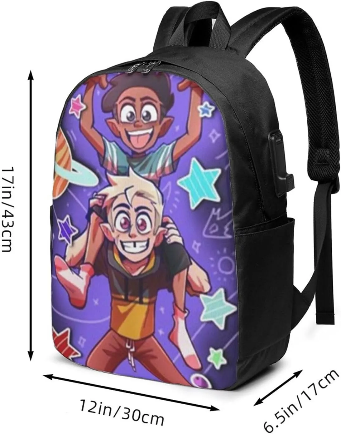 F-antasy Swamp Simple Large Capacity Backpack, The Whole Bag Is Stylish And Lightweight Black
