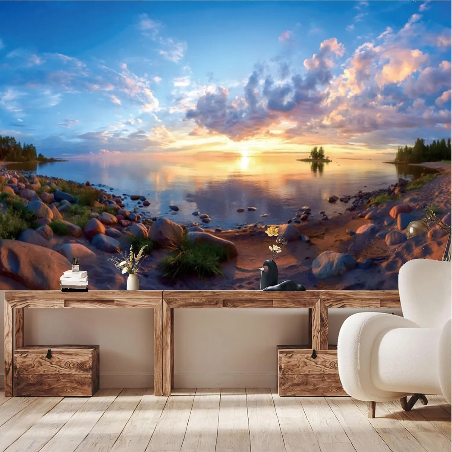 Fabric 7x5ft Seaside Beach Photography Backdrop Ocean Sunset Sunrise Reef Beach View Background Tropical Hawaii Scenery Summer Travel Vacation Kids Adults Video Portrait Photo Booth Props