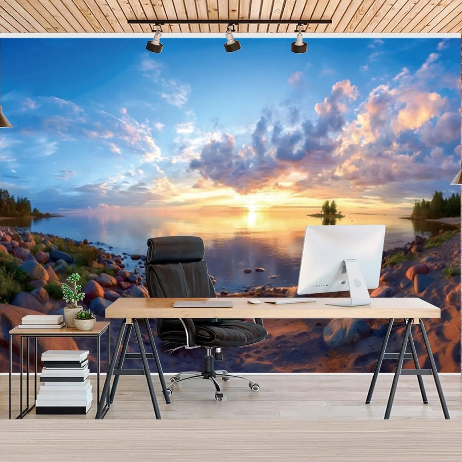 Fabric 7x5ft Seaside Beach Photography Backdrop Ocean Sunset Sunrise Reef Beach View Background Tropical Hawaii Scenery Summer Travel Vacation Kids Adults Video Portrait Photo Booth Props
