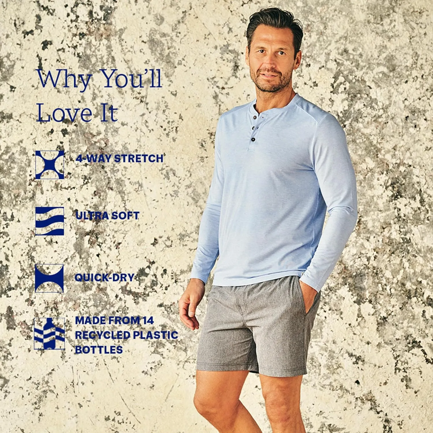 Fair Harbor The Seabreeze Henley –– Men's Classic Long Sleeve Henley –– Incredibly Soft and Lightweight, UPF 50