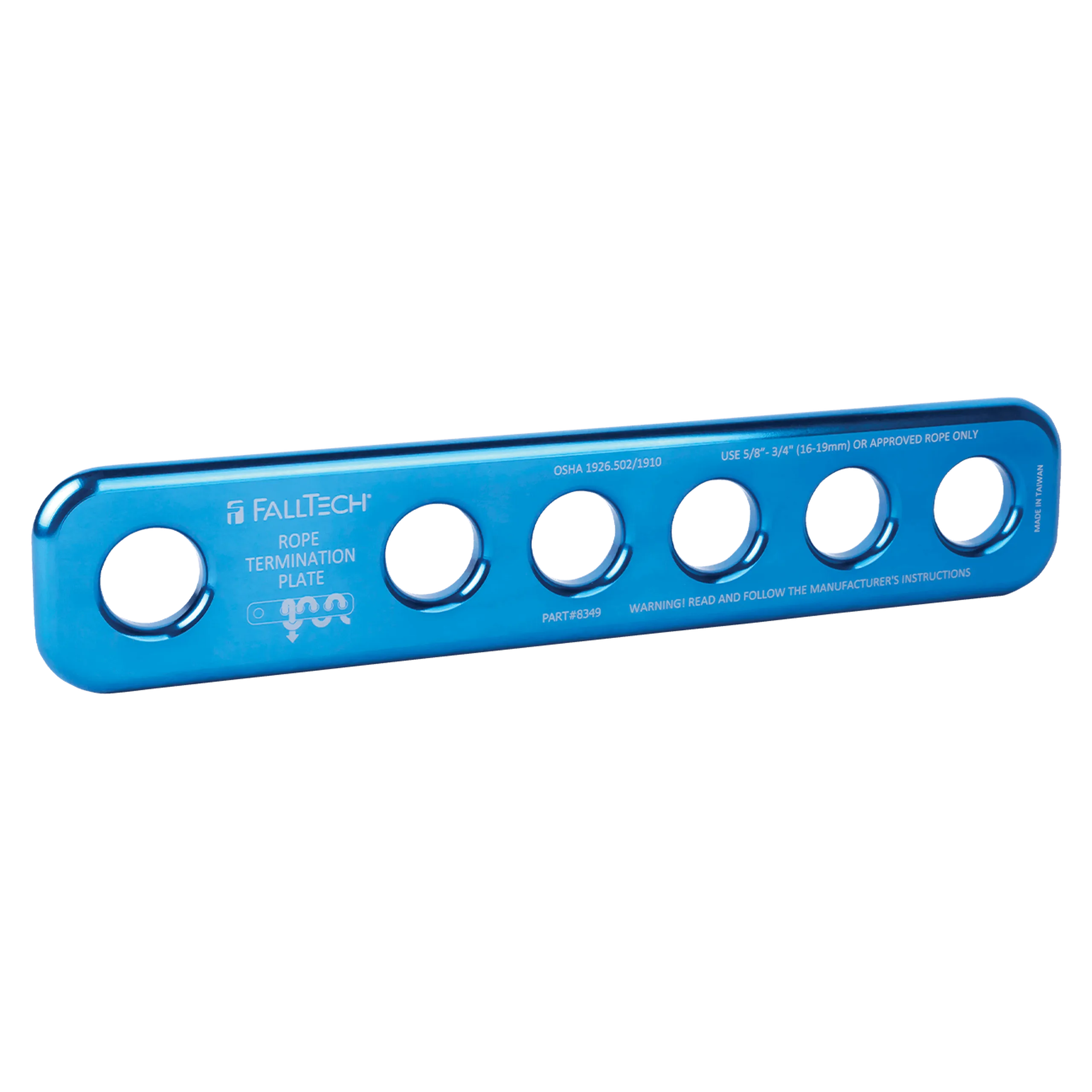 FallTech 8349 10" Rope Termination Plate, Aluminum Alloy (each)