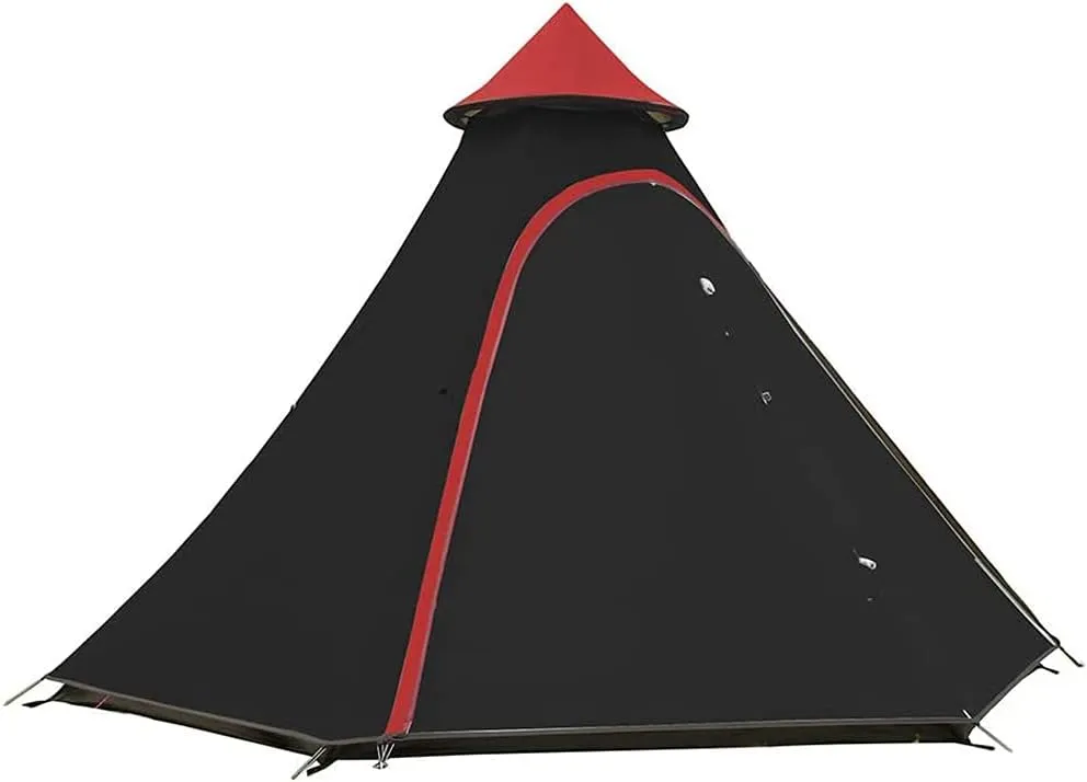 Family Camping Tent Large Waterproof Tipi Tents 4 Person Room Teepee Tent Instant Setup Double Layer for Outdoor Trip Yurt Truck Tent