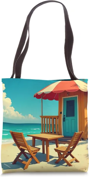 Fantasy Cute Beach Hut Table Tote Bag