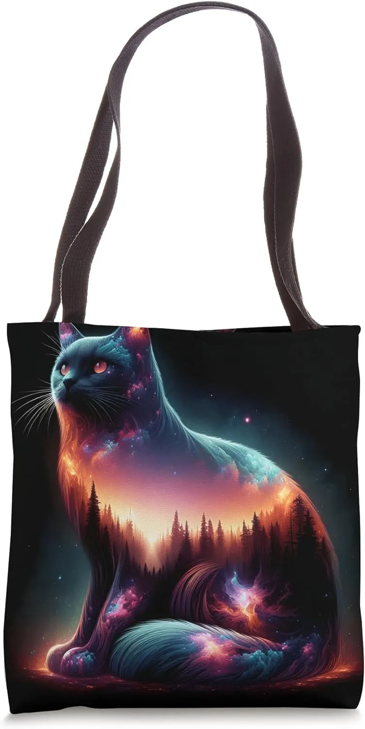 Fantasy Cute Cat Double Exposition Tote Bag