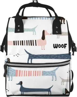 Fashion Diaper Bag Mummy Backpack Cute Navy Blue Dachshund Nappy Bag Large Capacity Baby Care Bags For Mom Dad
