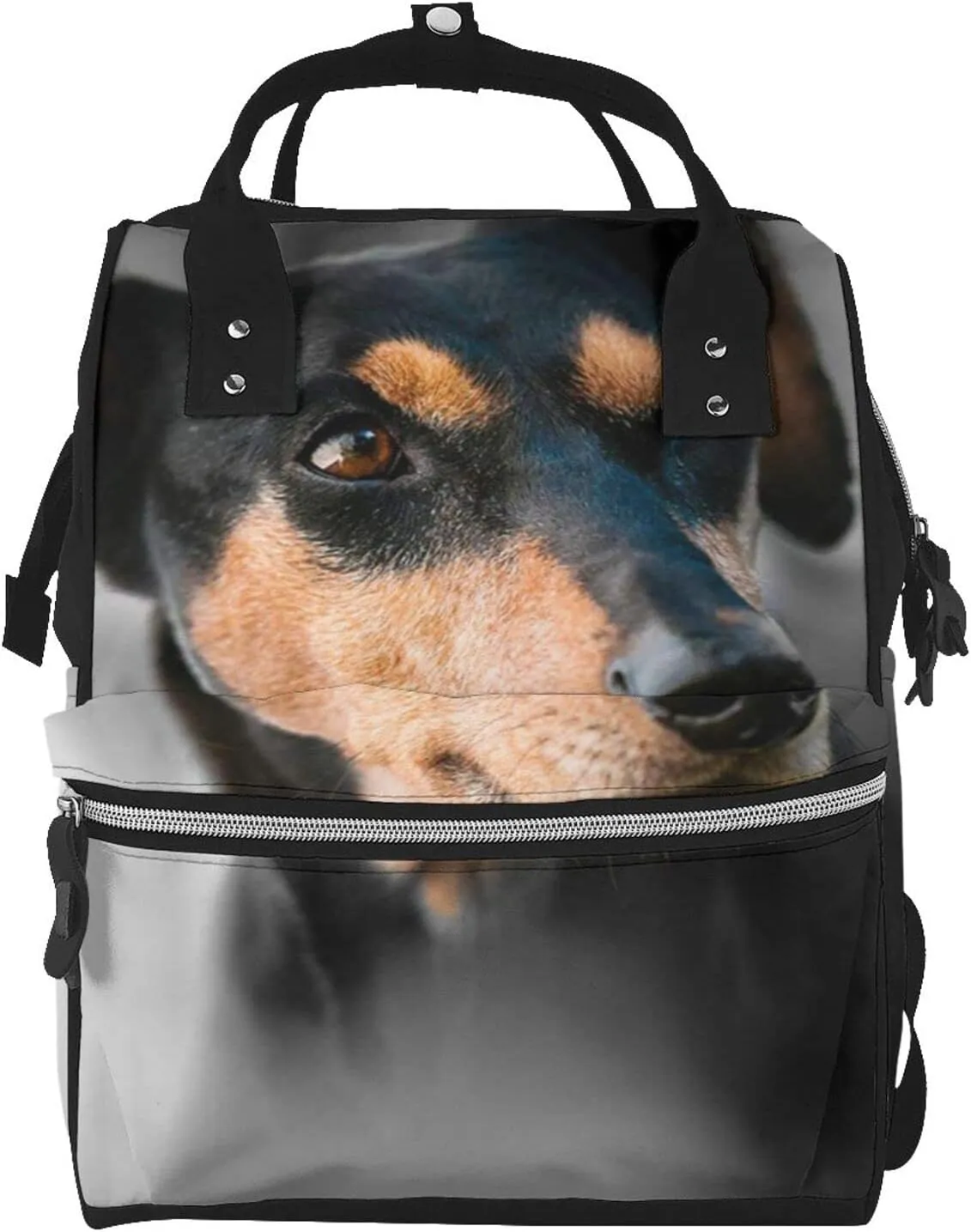 Fashion Diaper Bag Mummy Backpack Miniature Pinscher Dog Nappy Bag Large Capacity Baby Care Bags For Mom Dad