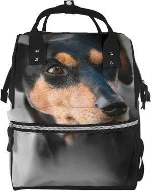 Fashion Diaper Bag Mummy Backpack Miniature Pinscher Dog Nappy Bag Large Capacity Baby Care Bags For Mom Dad
