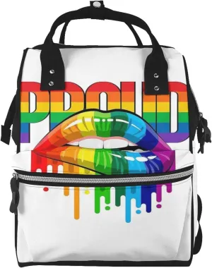 Fashion Diaper Bag Mummy Backpack Rainbow Lgbt Pride Lips Nappy Bag Large Capacity Baby Care Bags For Mom Dad