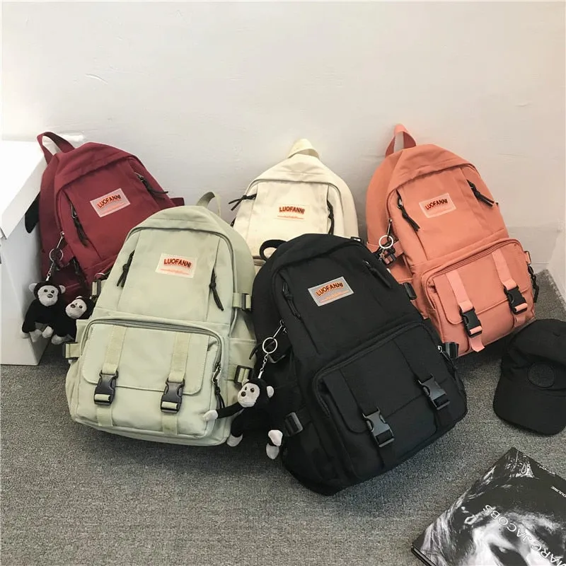 Fashion Waterproof nylon Women Backpack Large capacity with multiple pockets Schoolbags for teenage girls Travel Mochilas