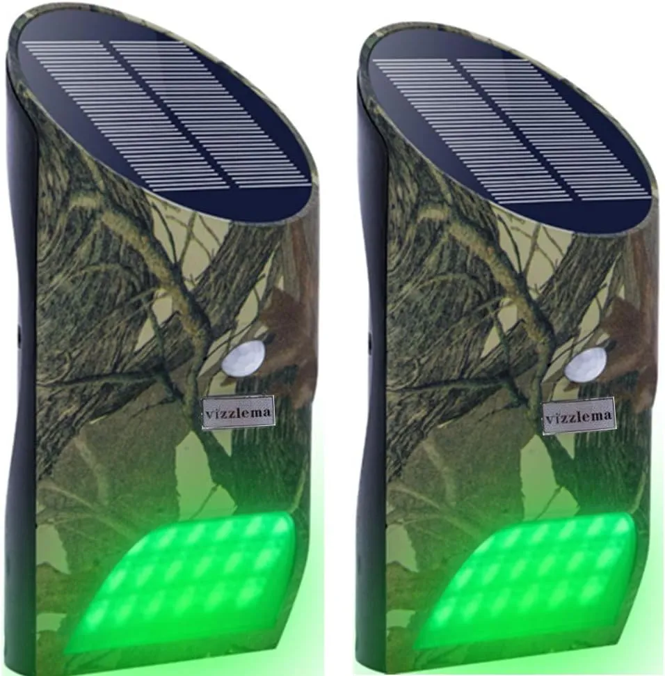 Feeder Hog Vizzlema Outdoor Solar Feeder Light for Hunting with Motion Sensor and Green Light (Pack of 2)