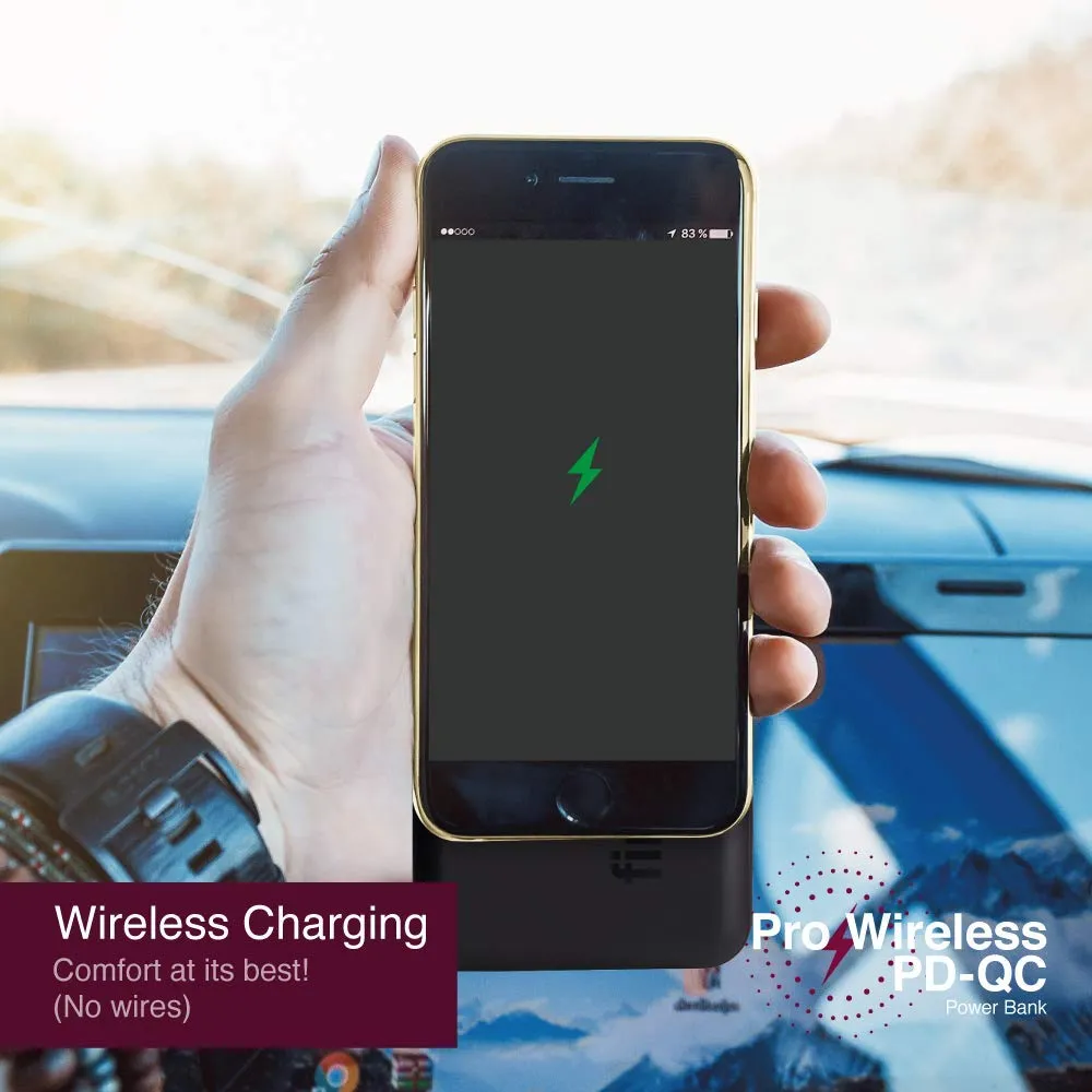 FINGERS Pro Wireless PD-QC Power Bank [10,000 mAh Li-Polymer Power Delivery (PD)