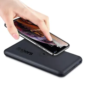 FINGERS Pro Wireless PD-QC Power Bank [10,000 mAh Li-Polymer Power Delivery (PD)